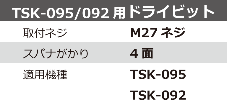 TSK-095/092用ドライビット | 製品情報